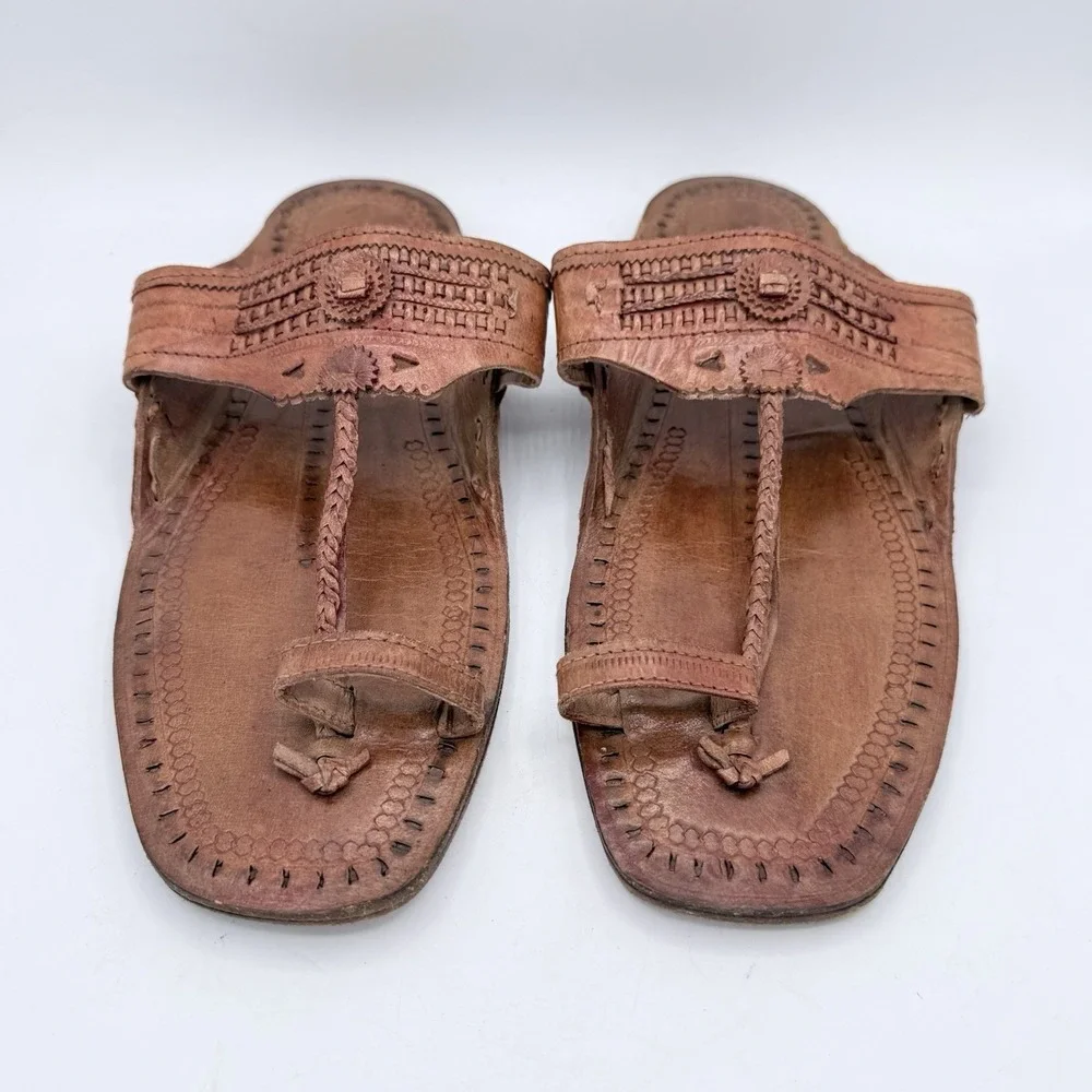Kolhapuri Buffalo Jesus India Leather Sandals Men's‎ Size 12